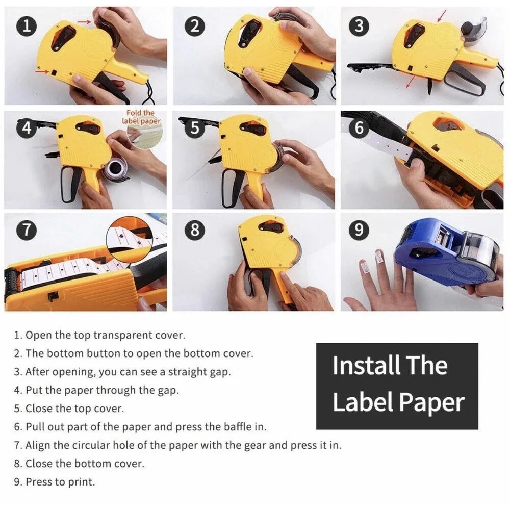 MX5500 EOS 8 Digits Price Tag Label Gun Labeller Red